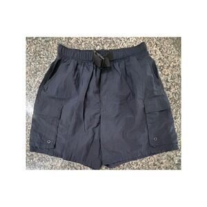 Catalina Mens Black Cargo Swim Trunks Buckle Belt Mesh Lined Board Shorts Medium